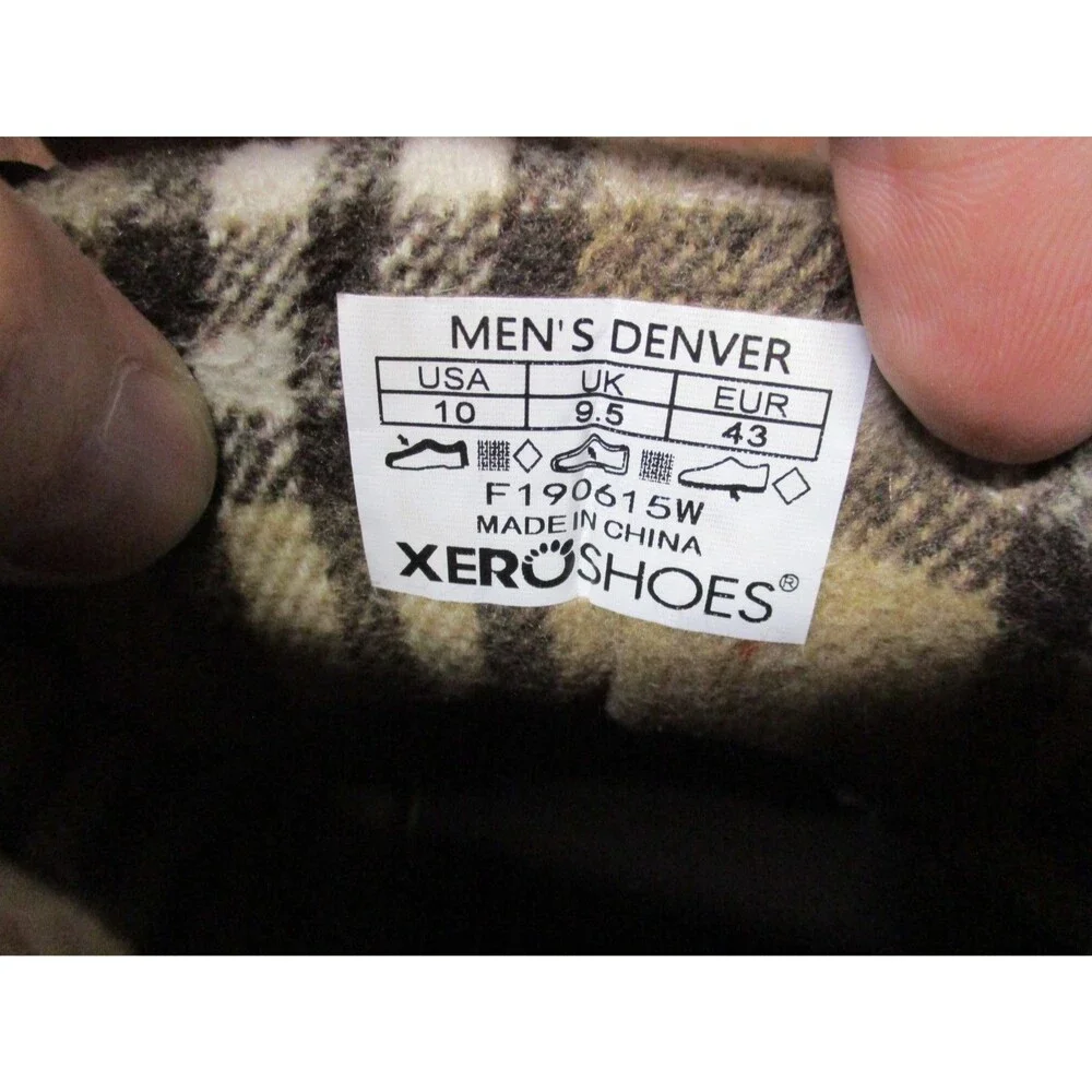 Xero Shoes Mens Denver Brown Minimalist Barefoot Trail Hiking Boots Size 10